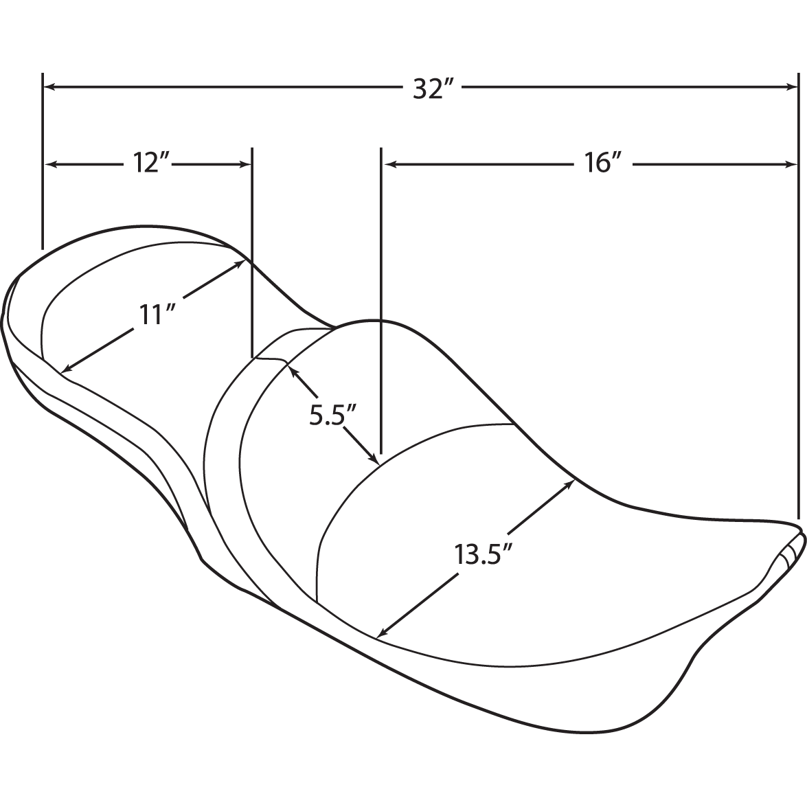 DRAG SPECIALTIES Low Touring Seat Mild Stitched Driver's Backrest FL '99-'07