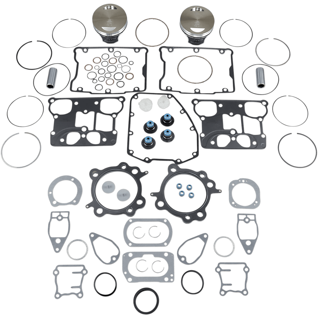 WISECO Piston Kit with Gasket +0.010" Twin Cam 88" Bored to 1550 cc (95 Cubic Inch)