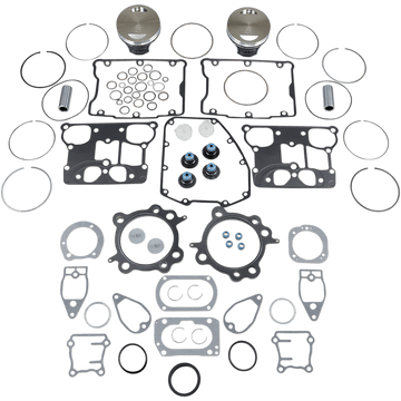 WISECO Piston Kit with Gasket +0.010" Twin Cam 88" Bored to 1550 cc (95 Cubic Inch)