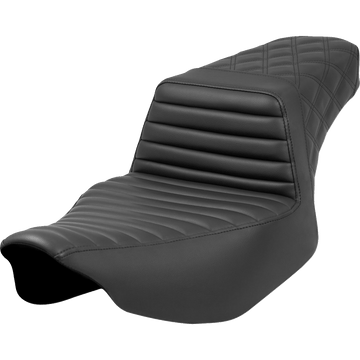 SADDLEMEN Step-Up Seat Front Tuck-n'-Roll/Rear Lattice Stitch Black Road Glide/Street Glide 82307176