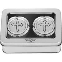 FIGURATI DESIGNS Axle Nut Cover Front Stainless Steel Cross Silver FD41FACSS