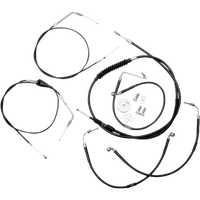 LA CHOPPERS Handlebar Cable/Brake Line Kit 12" 14" Ape Hanger Handlebars Black Vinyl LA8005KT13B