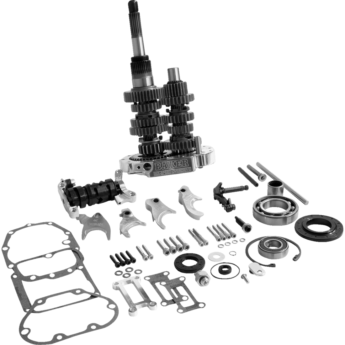 BAKER DRIVETRAIN 6-Speed Gear Set Polished OD6404SP02