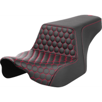 SADDLEMEN Step-Up Seat Front Honeycomb Red Stitching FL '23-'24