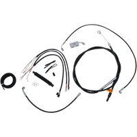 LA CHOPPERS Handlebar Cable/Brake Line Kit Complete 12" 14" Handlebars Black Vinyl LA8152KT213B