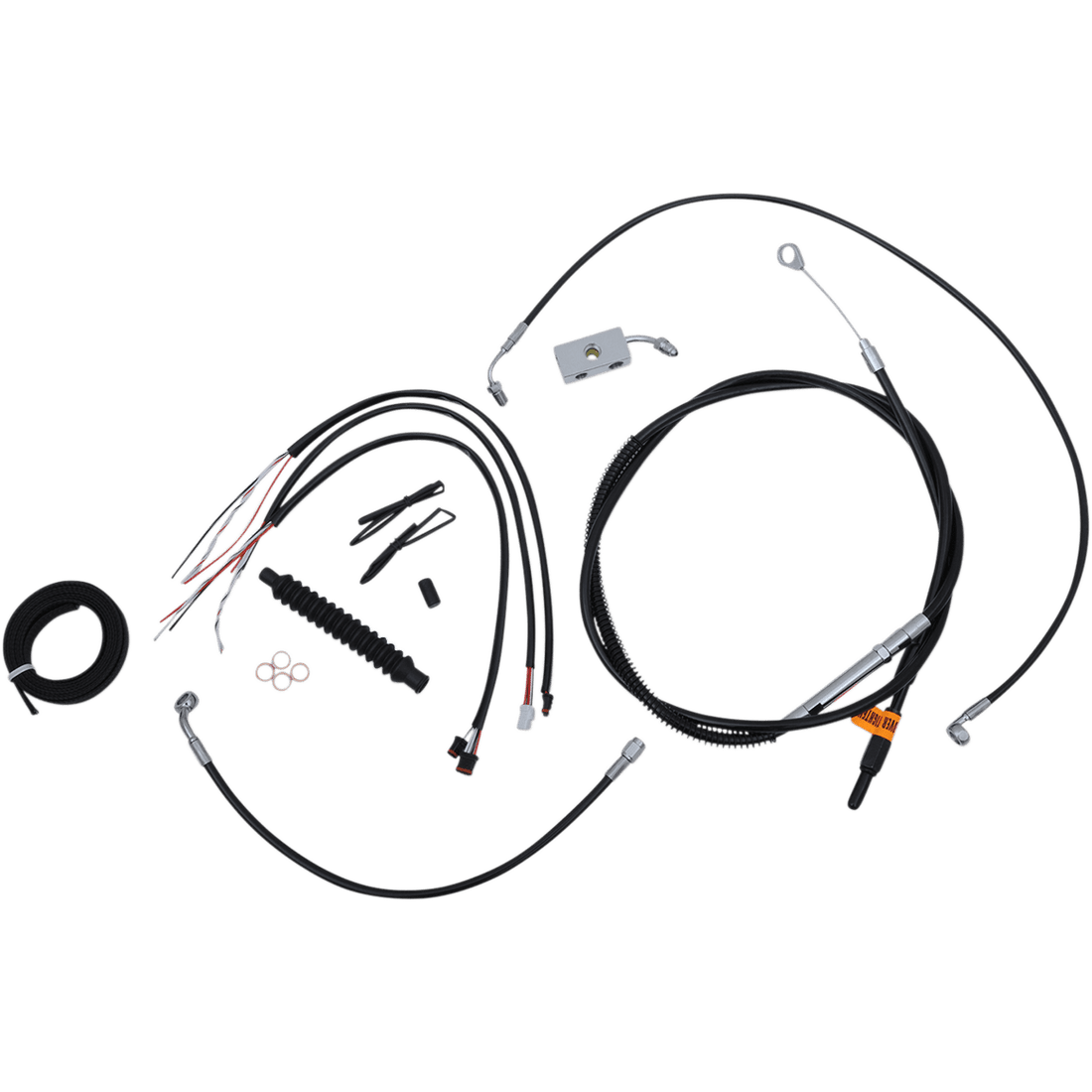 LA CHOPPERS Handlebar Cable/Brake Line Kit Complete 18" 20" Handlebars Black Vinyl LA8152KT219B