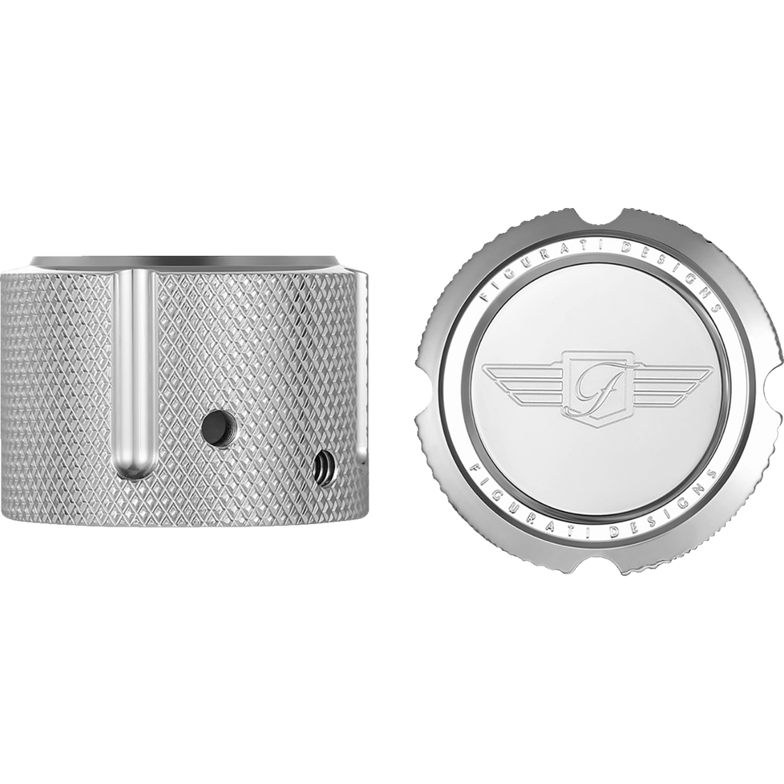 FIGURATI DESIGNS Axle Nut Cover Front Stainless Steel Figurati Designs Logo Silver FD01FACSS