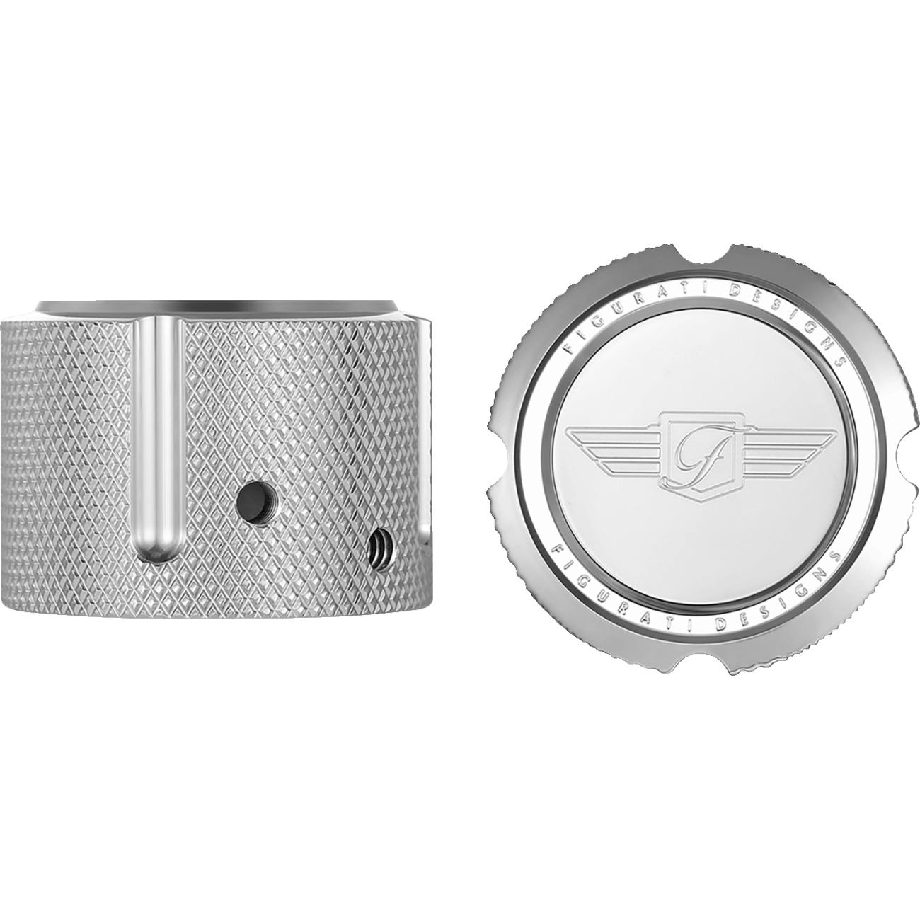 FIGURATI DESIGNS Axle Nut Cover Front Stainless Steel Figurati Designs Logo Silver FD01FACSS