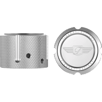 FIGURATI DESIGNS Axle Nut Cover Front Stainless Steel Figurati Designs Logo Silver FD01FACSS