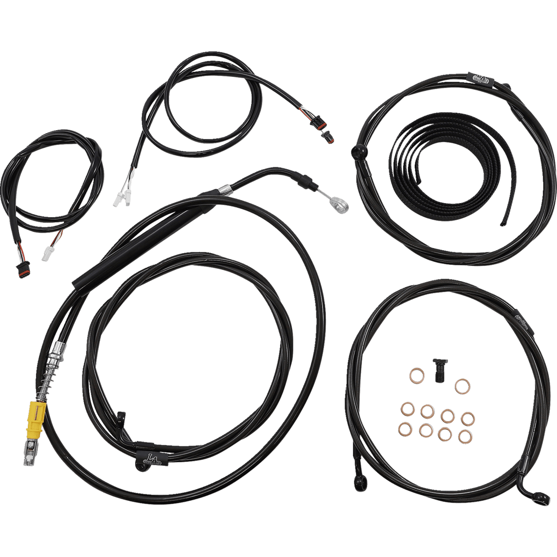 LA CHOPPERS Cable Kit 12" 14" Handlebars ABS Midnight LA8056KT313M