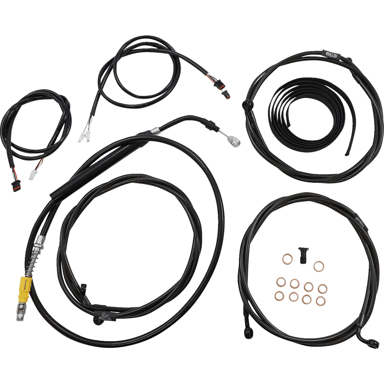 LA CHOPPERS Cable Kit 12" 14" Handlebars ABS Midnight LA8056KT313M