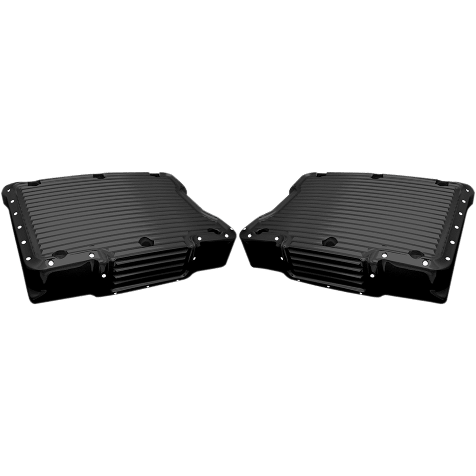 COVINGTONS Rocker Box Cover Dimpled Black Twin Cam C1292B