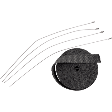 DRAG SPECIALTIES Exhaust Heat Wrap Kit with Ties Black 1" x 25'