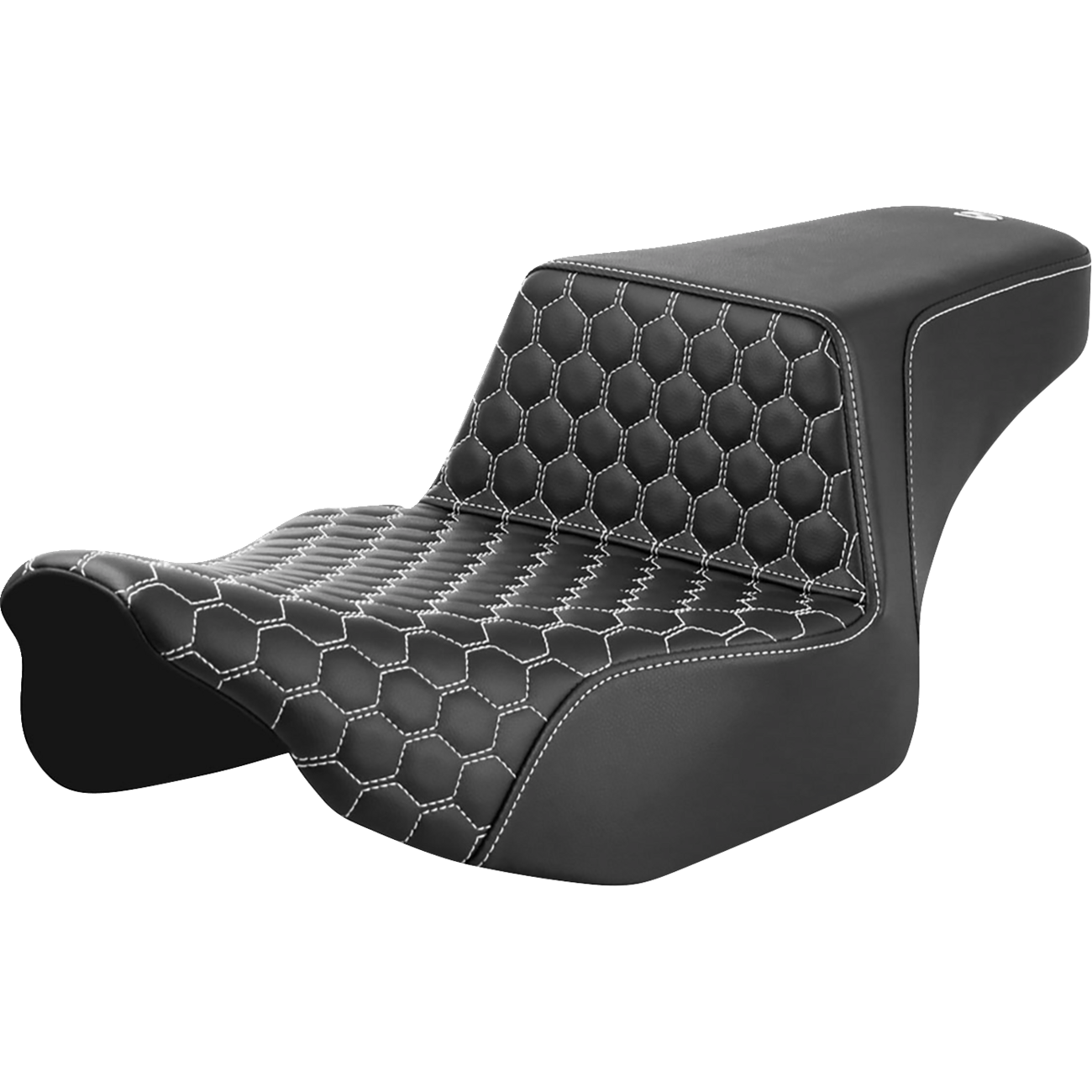 SADDLEMEN Step-Up Seat Extended Reach Front Honeycomb White Stitch FL '23-'24