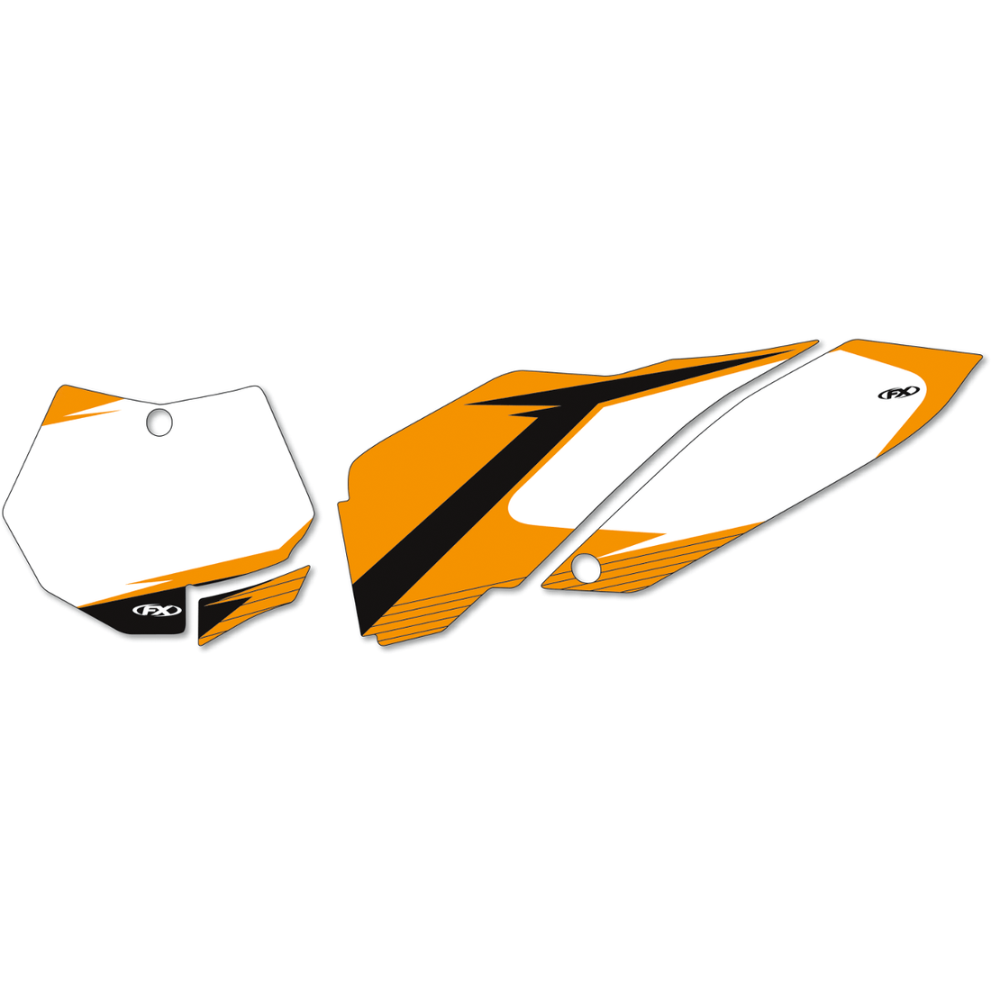 FACTORY EFFEX Graphic Number Plates White/Orange SX/XC