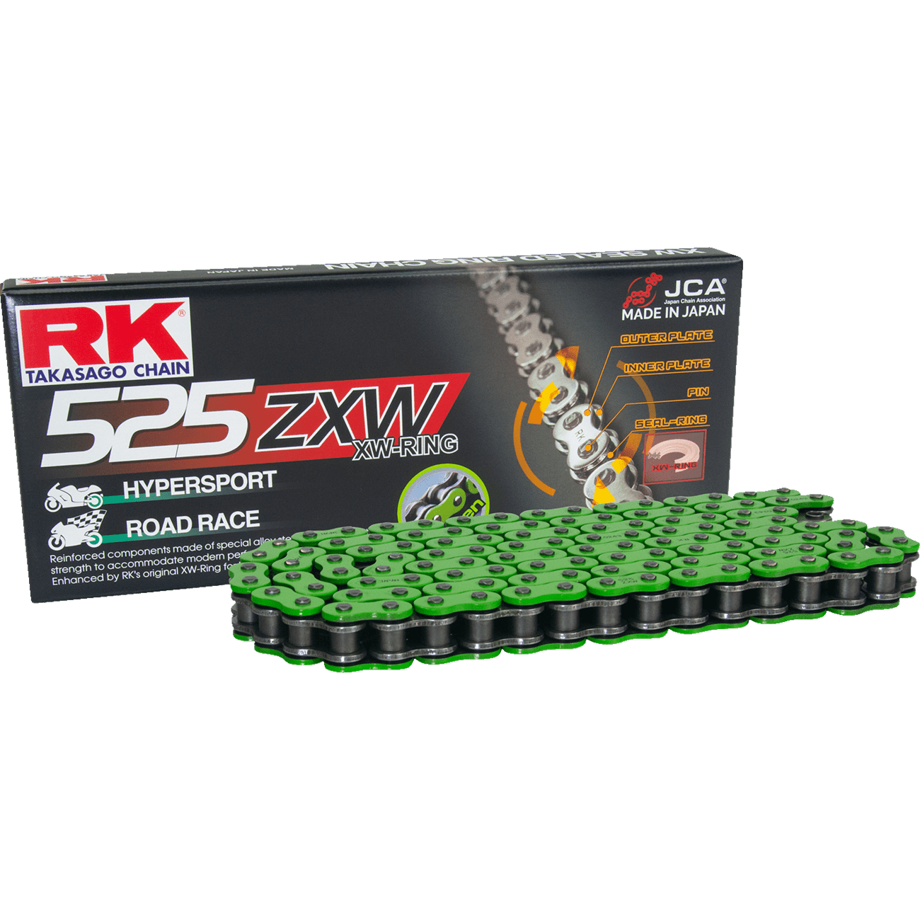 RK 525 ZXW Drive Chain 120 Links Green MM525ZXW120