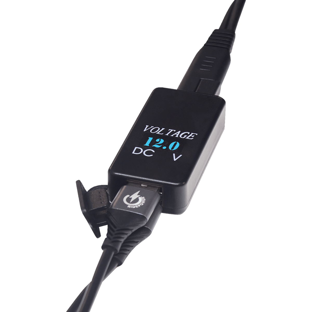 RidePower SAE to Dual USB Adapter Dual Port Charging Digital Voltage Indicator