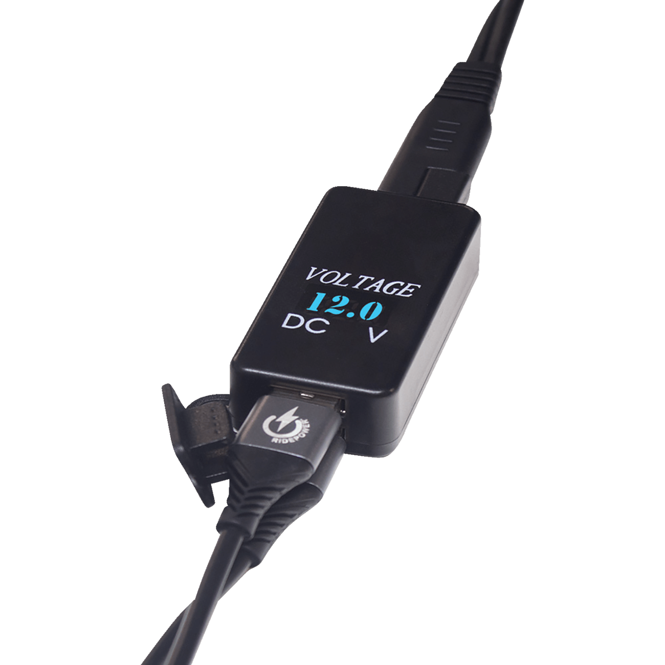 RidePower SAE to Dual USB Adapter Dual Port Charging Digital Voltage Indicator