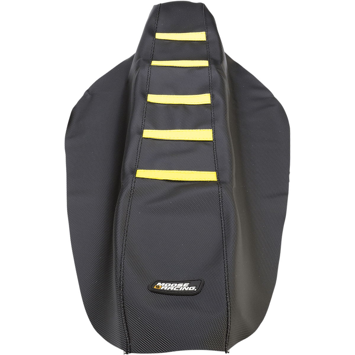 MOOSE RACING Ribbed Seat Cover Black Cover/Yellow Ribs Suzuki