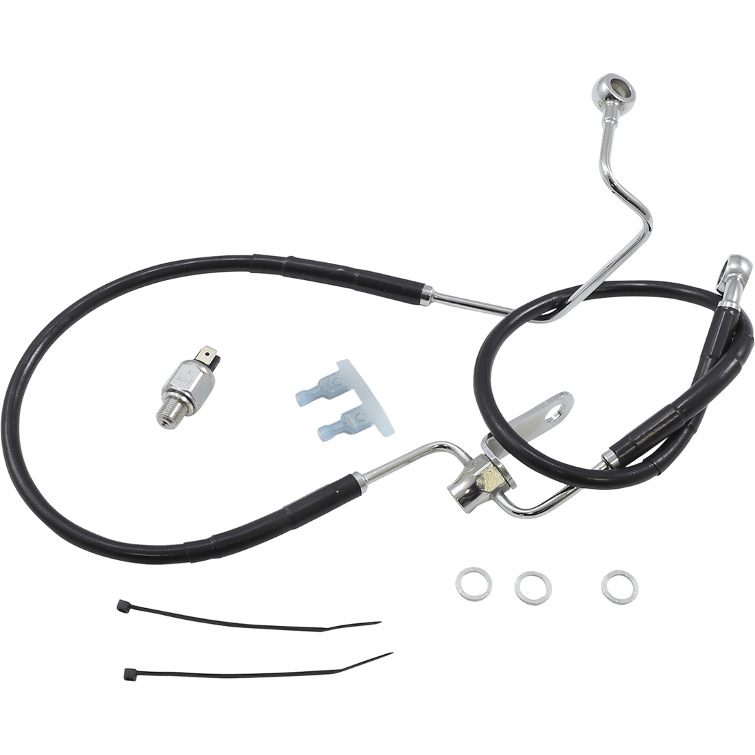 DRAG SPECIALTIES Brake Line Rear Black +3" ABS