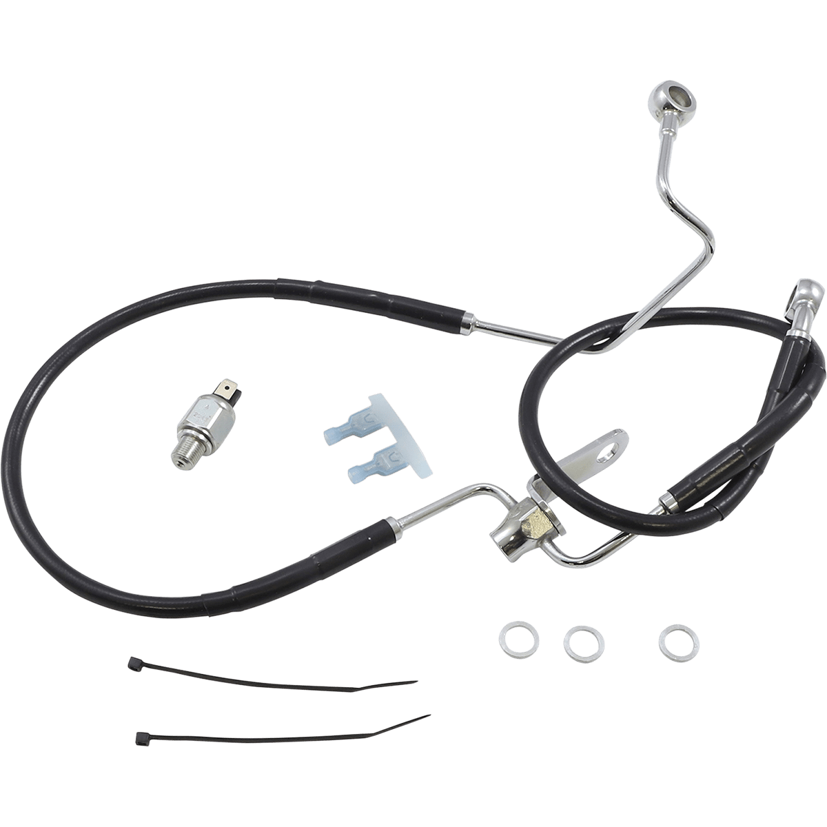 DRAG SPECIALTIES Brake Line Rear Black +3" ABS