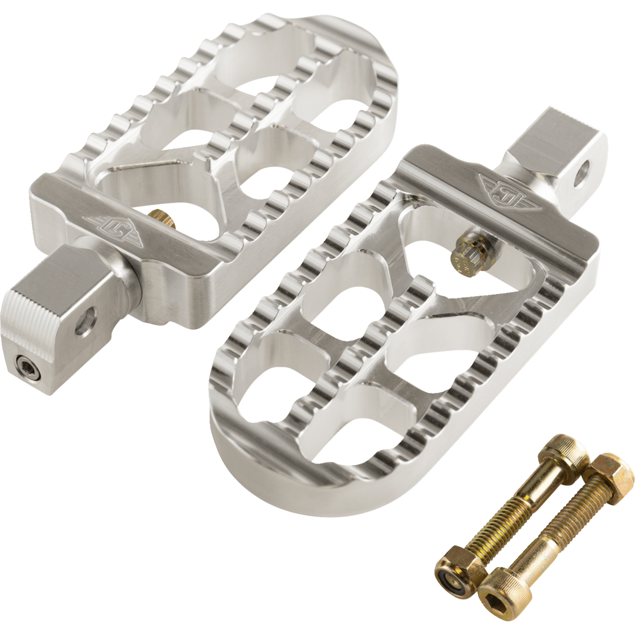 JOKER MACHINE Serrated Footpegs Silver- Long 08568