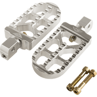 JOKER MACHINE Serrated Footpegs Silver- Long 08568