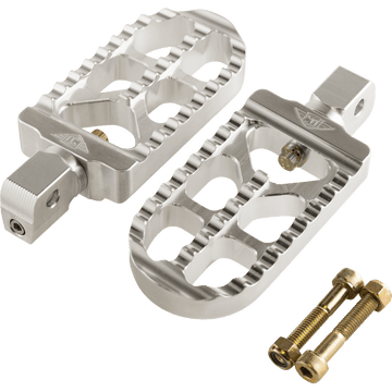 JOKER MACHINE Serrated Footpegs Silver- Long 08568