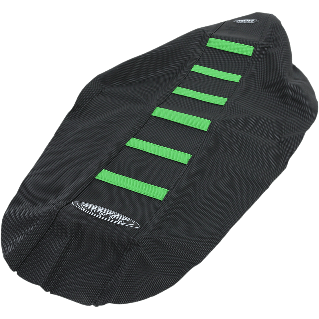 SDG 6-Ribbed Seat Cover Green Ribs/Black Top/Black Sides