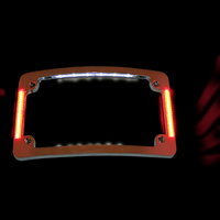 CUSTOM DYNAMICS Tri-Radius License Plate Frame w Flushmount LEDs Chrome TF06C