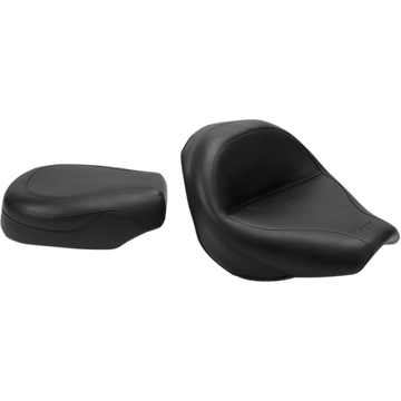 MUSTANG Seat Vintage Wide Touring Without Driver Backrest Two-Piece Smooth Black VTX1300 75907