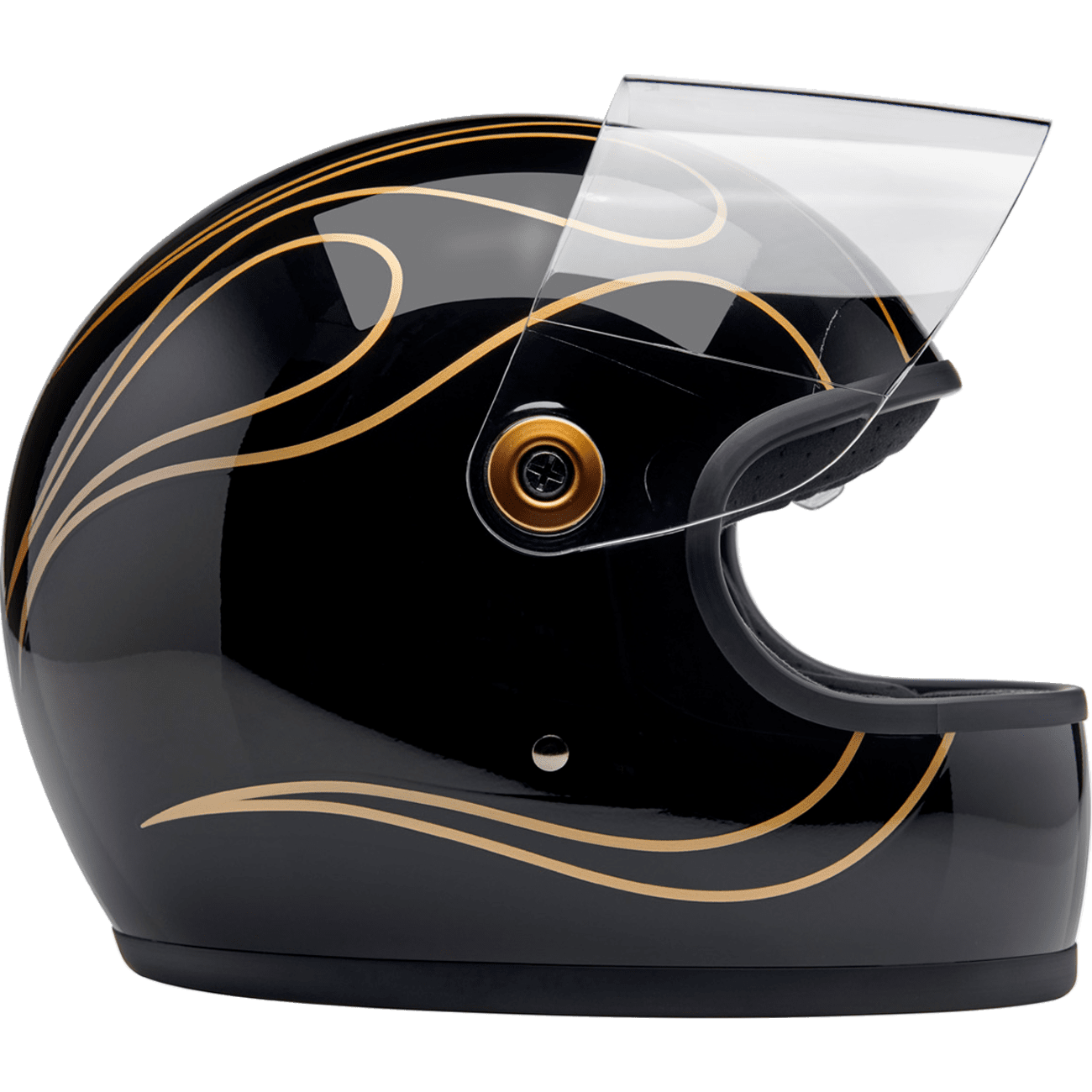 BILTWELL Gringo S Helmet Gloss Black Flames XS 1003567501