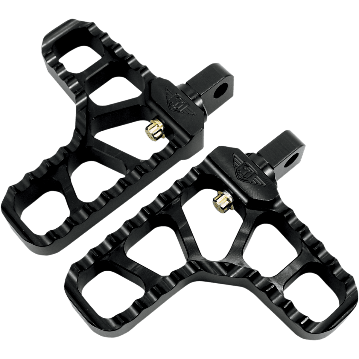 JOKER MACHINE Adjustable Serrated Footpegs With Heel Black 08621B