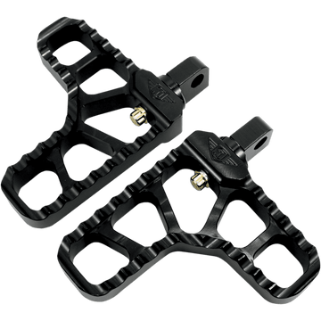 JOKER MACHINE Adjustable Serrated Footpegs With Heel Black 08621B