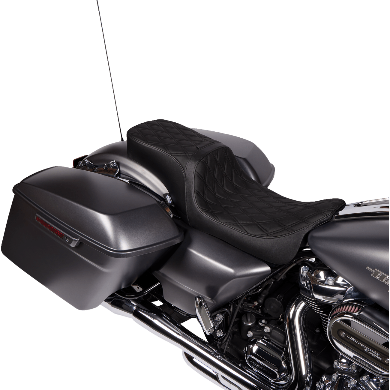 DRAG SPECIALTIES Predator 2-Up Seat Vinyl Double Diamond w/o Backrest FLH/FLTR '08-'23