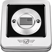 FIGURATI DESIGNS Timing Cover 2 Hole American Flag Contrast Cut Stainless Steel FD26RTC2HSS