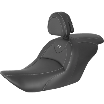 SADDLEMEN Roadsofa™ Carbon Fiber Seat Carbon Fiber with Backrest GL1800 '14-'17 H2320185BR