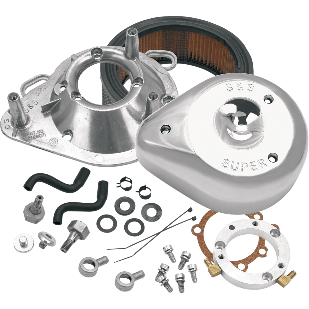 S&S CYCLE Teardrop Air Cleaner Kit Chrome 170450