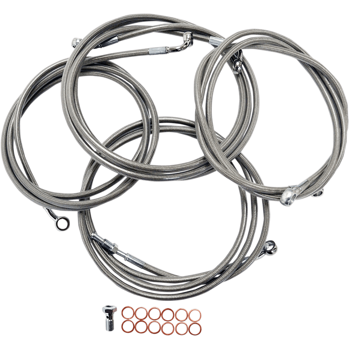 LA CHOPPERS Handlebar Cable/Brake Line Kit 12" 14" Ape Hanger Handlebars Stainless Steel LA8052KT13