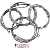 LA CHOPPERS Handlebar Cable/Brake Line Kit 12" 14" Ape Hanger Handlebars Stainless Steel LA8052KT13