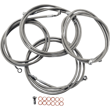 LA CHOPPERS Handlebar Cable/Brake Line Kit 12" 14" Ape Hanger Handlebars Stainless Steel LA8052KT13