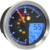 KOSO NORTH AMERICA Multi-Function Speedometer/Tachometer HD-04 Chrome BA051201