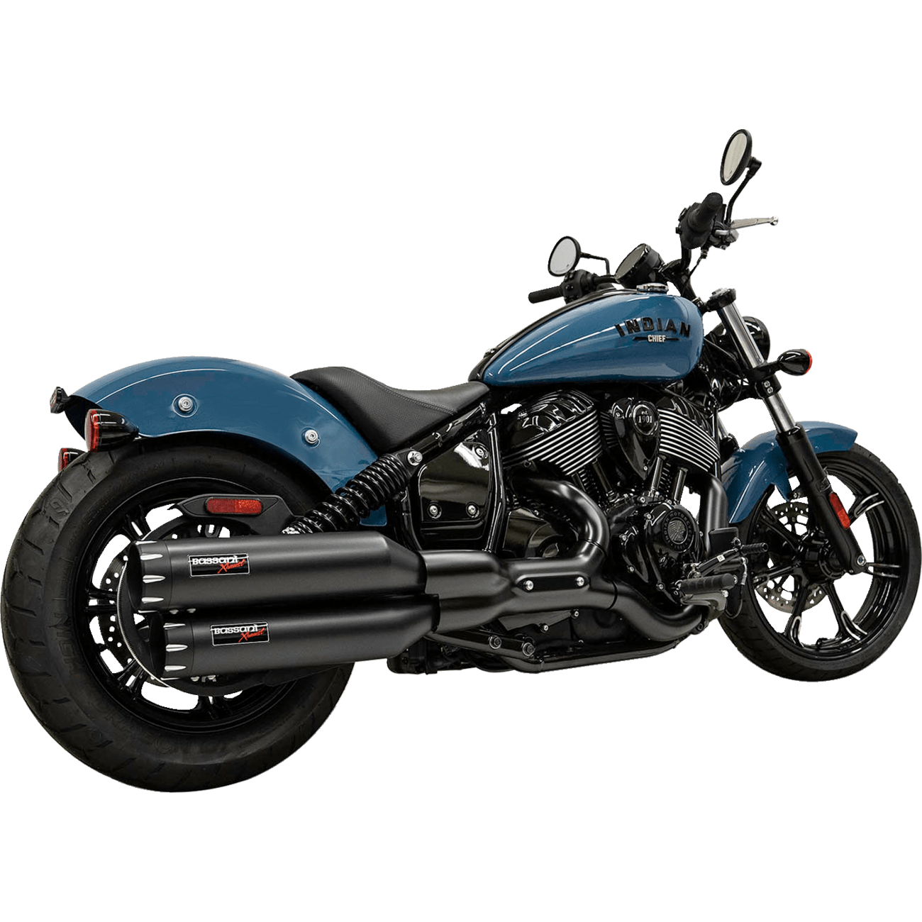 BASSANI XHAUST 4" Slip-On Mufflers Black 8CH17B