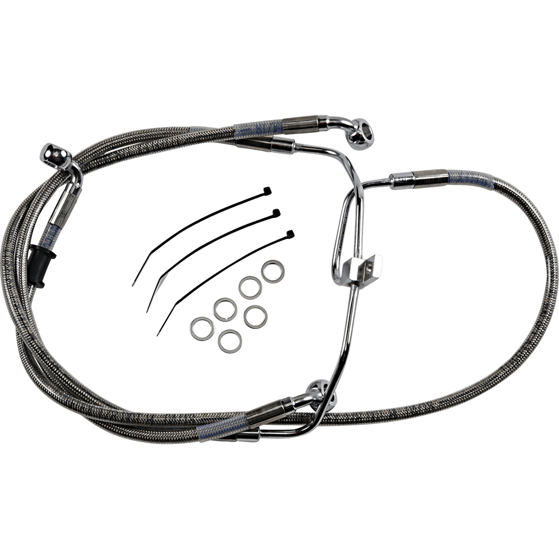 DRAG SPECIALTIES Brake Line +6" Stainless Steel FXDF '08-'17