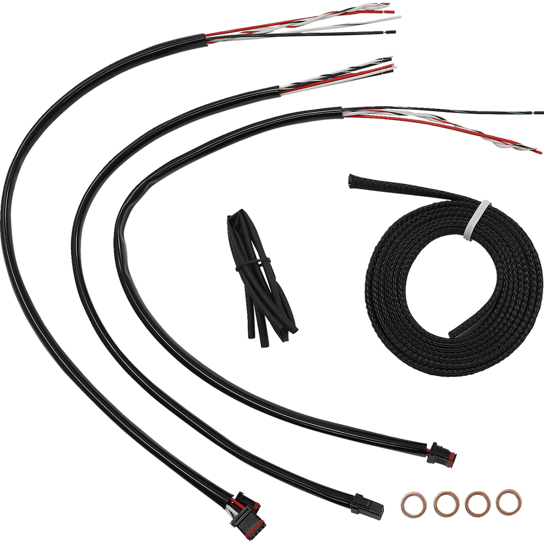 LA CHOPPERS Handlebar Cable/Brake Line Kit Quick Connect Complete 15" 17" Handlebars Black LA8156KT216B