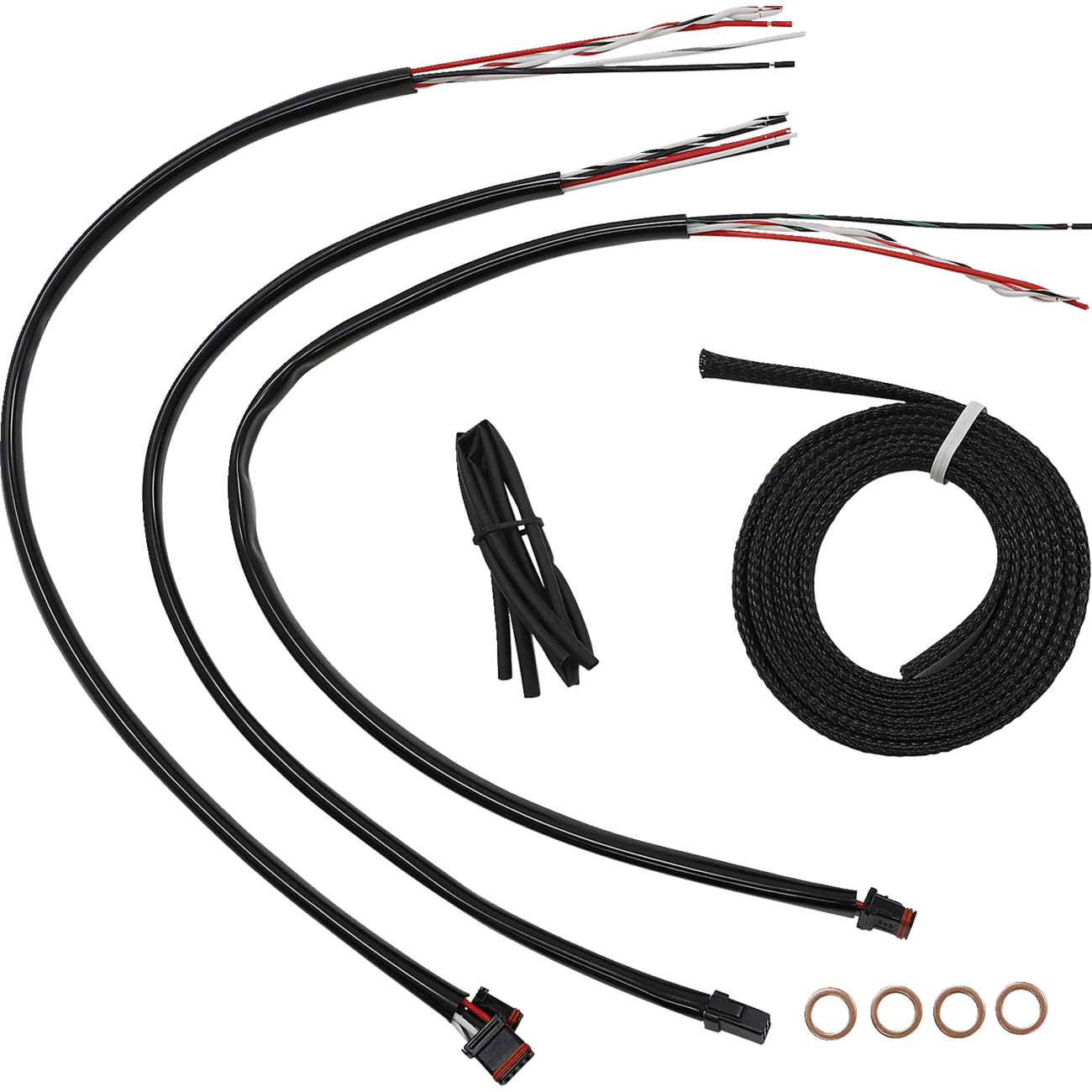 LA CHOPPERS Handlebar Cable/Brake Line Kit Quick Connect Complete 15" 17" Handlebars Black LA8156KT216B