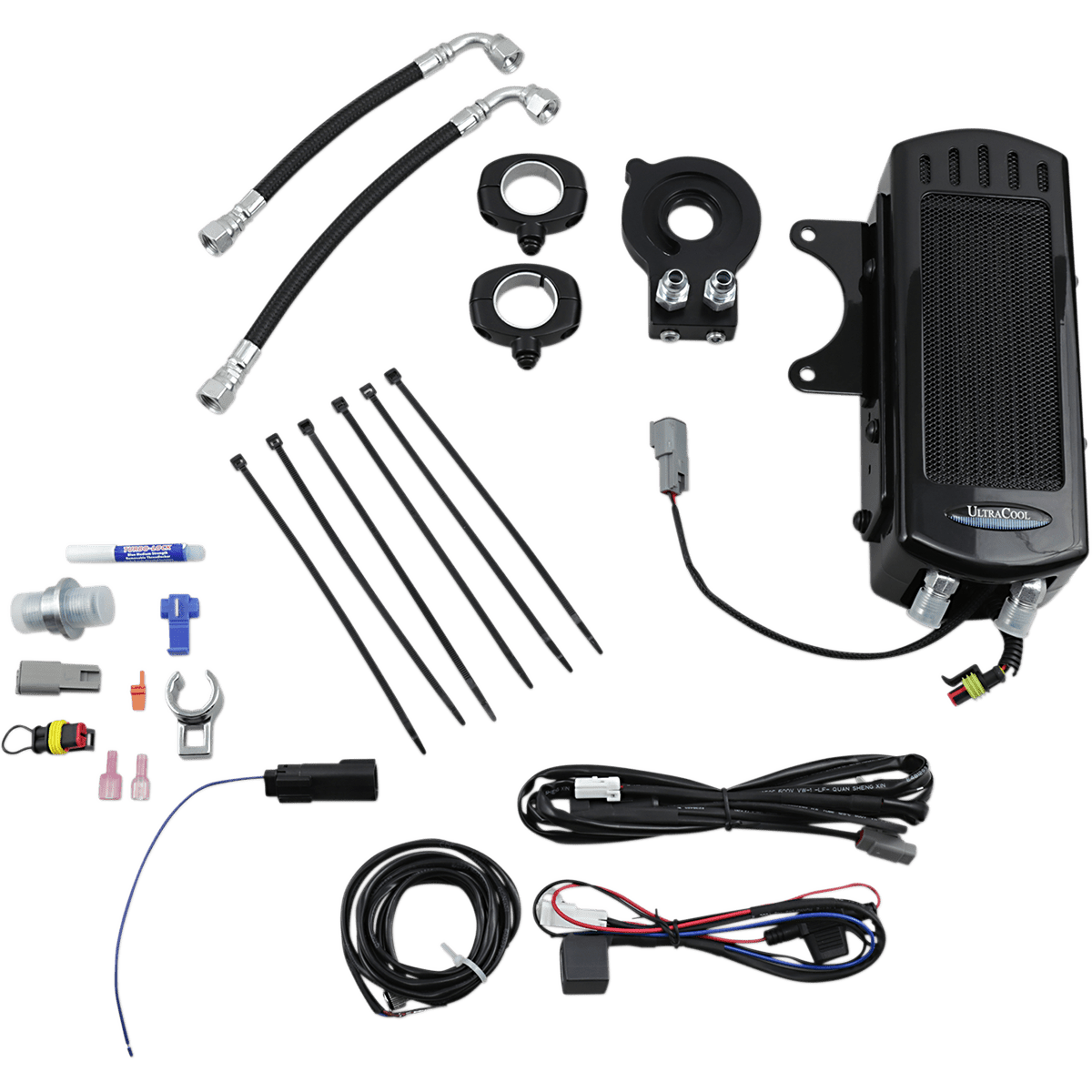 ULTRACOOL Frame Mount Oil Cooler Kit Gloss Black M8 Touring/Trike SMT81G