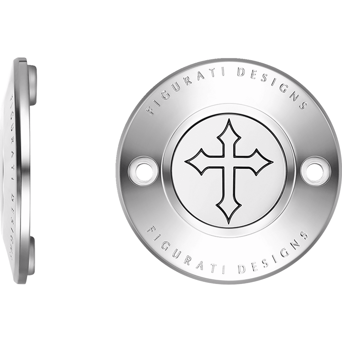 FIGURATI DESIGNS Timing Cover 2 Hole Cross Stainless Steel FD41TC2HSS