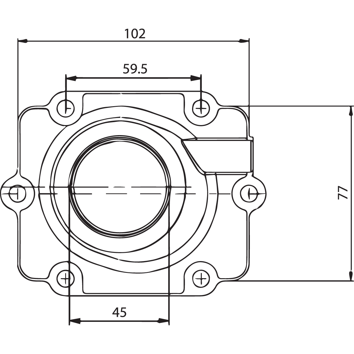 KIMPEX Carburetor Mounting Flange Polaris