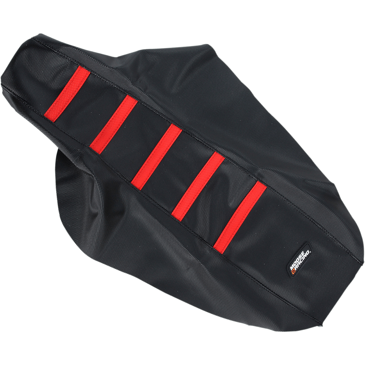 MOOSE RACING Ribbed Seat Cover Black Cover/Red Ribs Honda